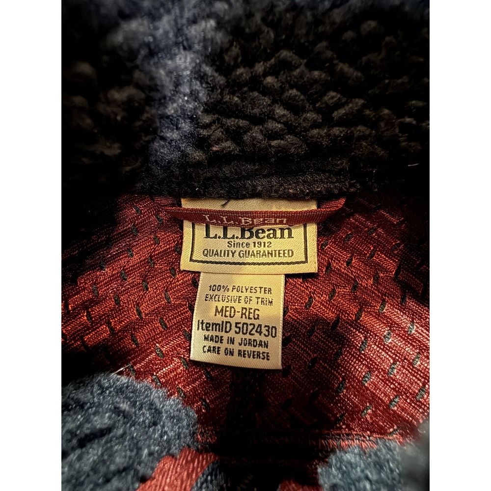 L.L. Bean Fleece Vest Womens Medium Blue Moutain Pile Sherpa Full Zip Outdoor - Picture 6 of 7